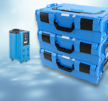 Blaues Koffersystem
